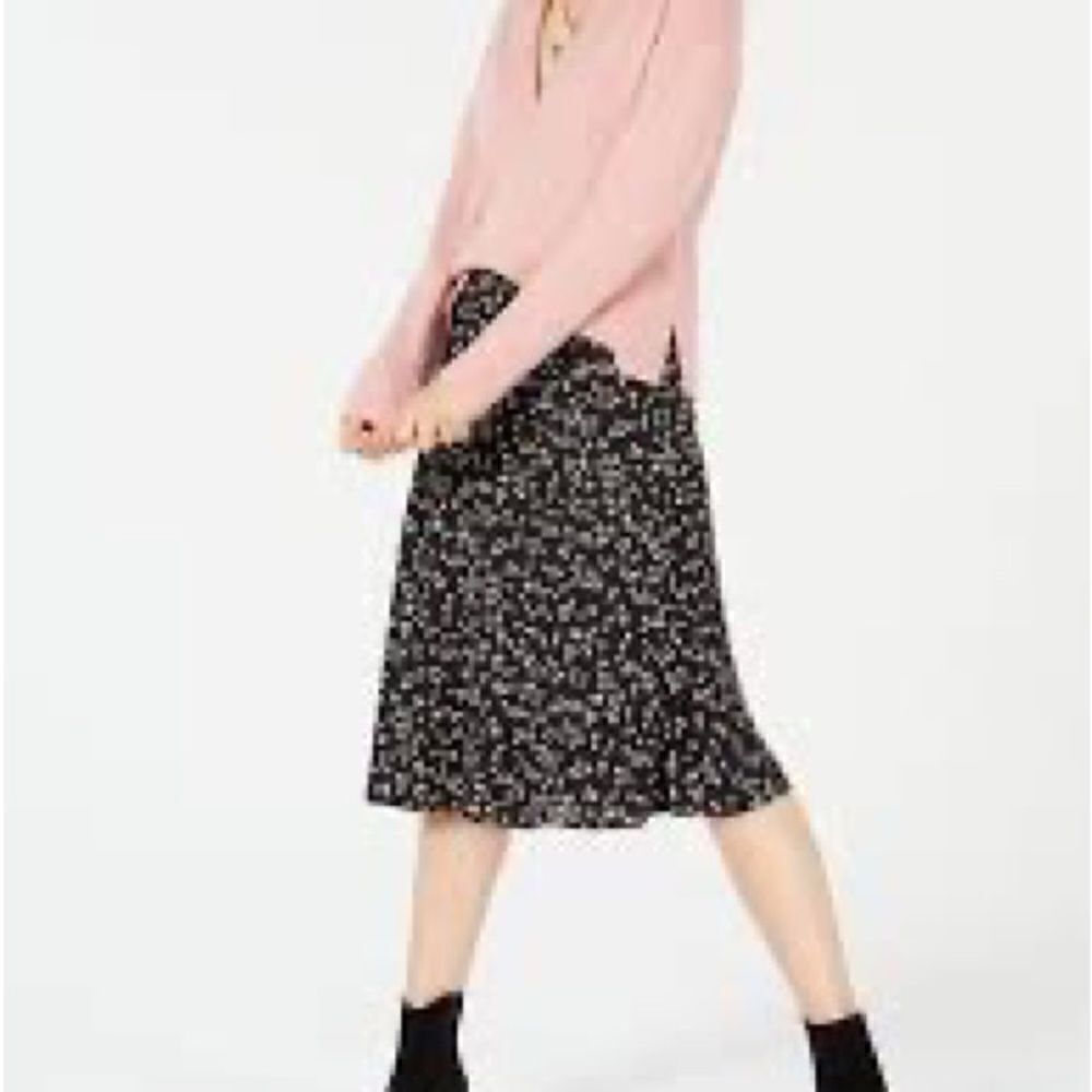 Bar III Women’s Black Floral Print Skirt SZ 10 NEW